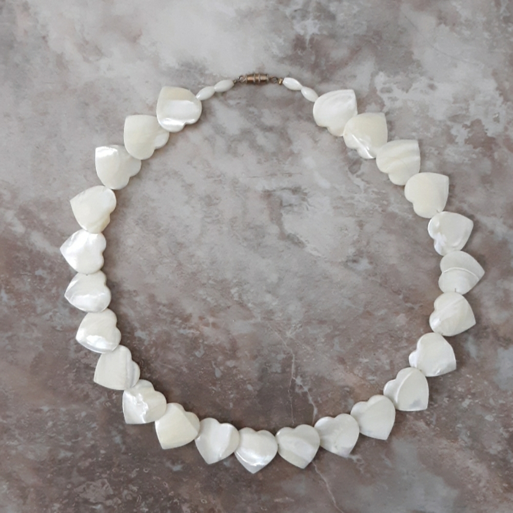 Mother Of Pearl Heart Necklace